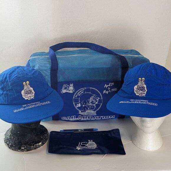 RARE Precious Moments Sailabration Cruise 1995 Hats Pen Pouch Duffel Bag Vintage - Picture 1 of 11